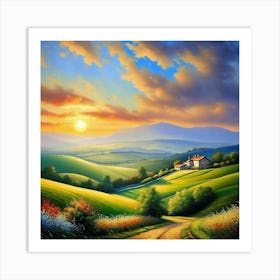 Sunset In The Countryside 5 Art Print