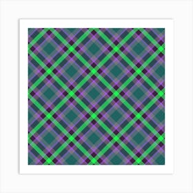 Purple And Green Plaid 2 Art Print