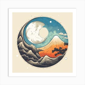 Japanese Moon Art Print