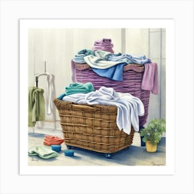 Laundry Day Art Print Laundry Basket 2 Art Print