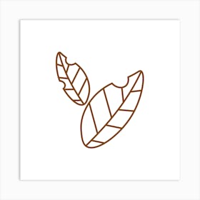 Two Leaves On A White Background Art Print