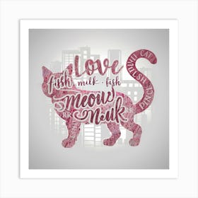 Love Meow Meow Art Print