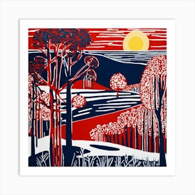 Linocut (23) Art Print