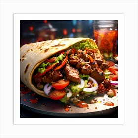 Shawarma sandwich Art Print