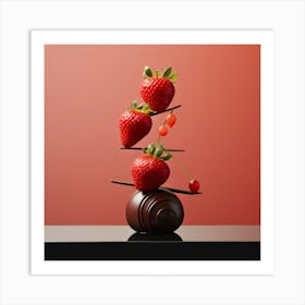 Strawbery And Choclate Art By Csaba Fikker010 Art Print