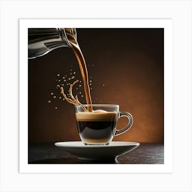 Coffee Pouring Into A Cup 5 Art Print