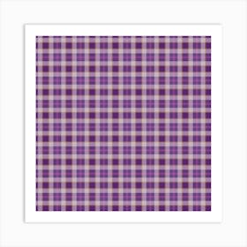 Purple Plaid Fabric 5 Art Print