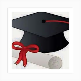 Graduation Cap And Diploma Art Print