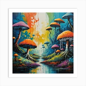 Psychedelic Mushrooms 1 Art Print