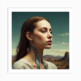 Portrait Of A Woman In The Desert Art Print