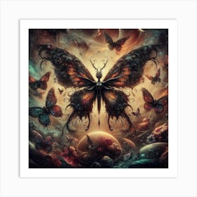 Butterfly In Space 3 Art Print