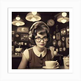 Girl In Glasses Art Print