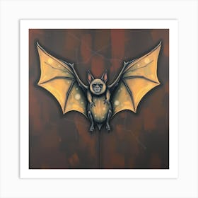 Bat against brown Art Print