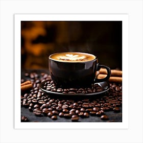 Coffee And Coffee Beans 10 Art Print