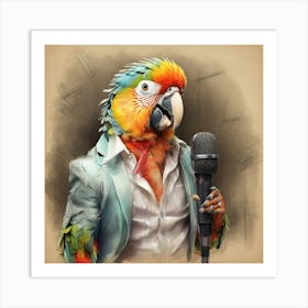 Parrot Singing 2 Art Print