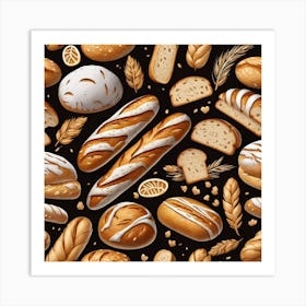 Breads Seamless Pattern Art Print