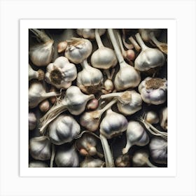 Frame Created From Garlic On Edges And Nothing In Middle Haze Ultra Detailed Film Photography Li (4) Art Print