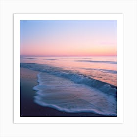 Calm Beach With Soft Waves At Sunset Art Print