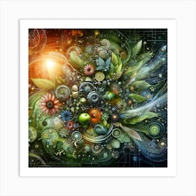 Abstract Wall Art Organic Fusion 3 Art Print