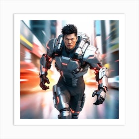 Futuristic Man Running 35 Art Print