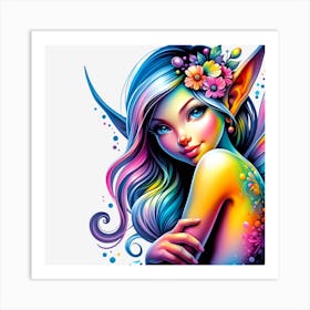 Rainbow Faerie Art Print