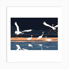 Egrets In Flight Art Print