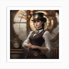 Steampunk Girl 3 Art Print