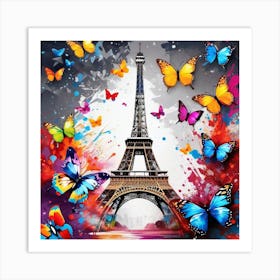 Paris With Butterflies 144 Art Print