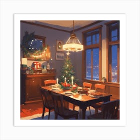 Christmas Dining Room 6 Art Print