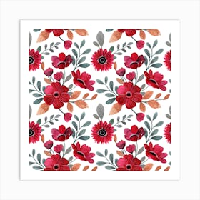 Red Poppy Flowers Art Print