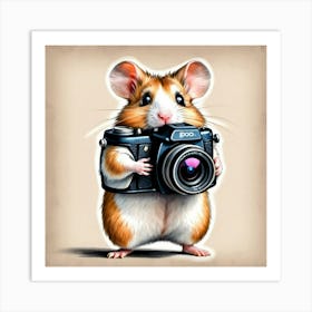 Hamster With Camera 3 Art Print