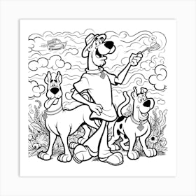 Scooby Doo Coloring Pages Art Print