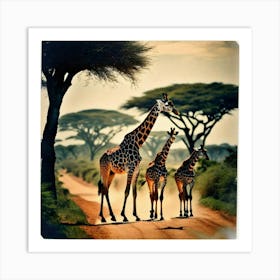 Giraffe in jungle Art Print