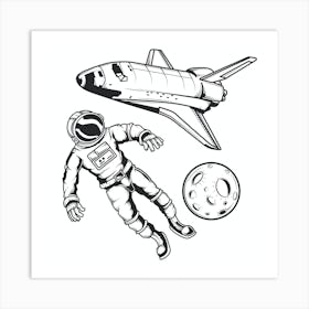 Astronaut In Space Art Print