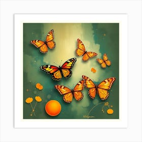 Butterflies In Flight Art Print