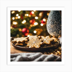 Christmas Cookies On A Plate Art Print