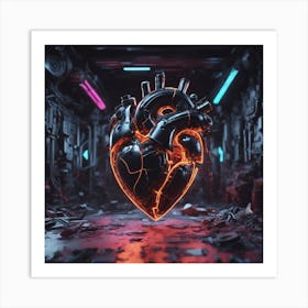 a heart on fire Art Print