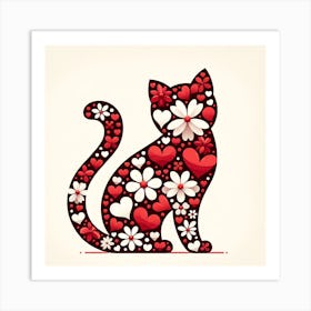 Valentine'S Day Cat Art Print