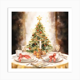 Christmas Table Setting 4 Art Print