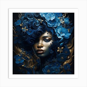 Blue Flowers 6 Art Print