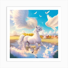 White Unicorn Art Print