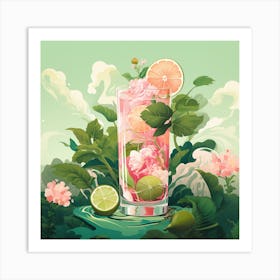 Pink Cocktail Art Print