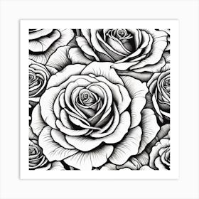 Roses Seamless Pattern 2 Art Print