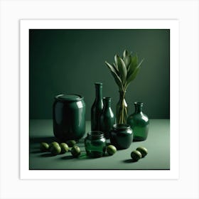 Green Vases Art Print