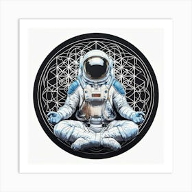 Astronaut In Meditation Art Print