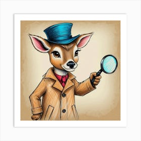 Detective Deer 1 Art Print