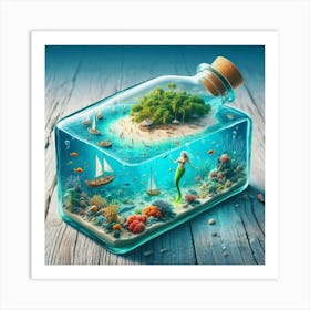 Mermaid In A Bottle 7 Art Print