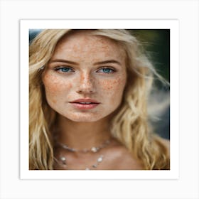 Freckled Beauty Art Print