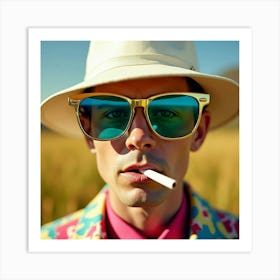 Man Smoking A Cigarette 1 Art Print