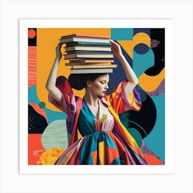 Vibrant Harmony in Abstract Portraiture Art Print